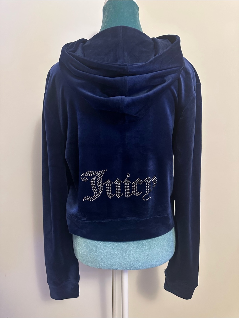 Juicy Couture Navy Velour Rhinestone 'Juicy'  Hoodie & Pants Set
